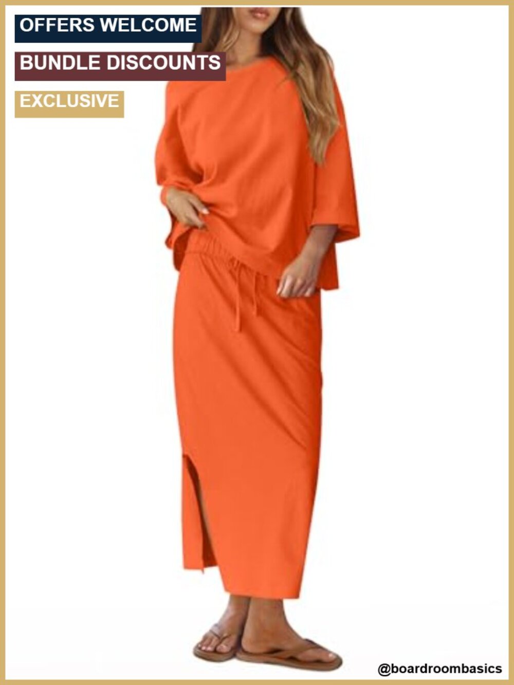 Womens 2 Piece Viscose Lounge Set Oversized Top & Maxi Skirt